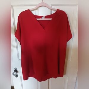 Zenana Airflow V-neck Short Sleeve Top Size Large